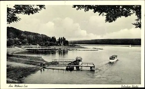 Ak Möhnesee im Kreis Soest Nordrhein Westfalen, Delecker Bucht