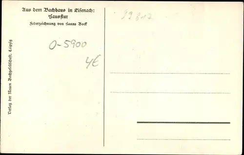 Künstler Ak Bock, Hanns, Lutherstadt Eisenach in Thüringen, Bachhaus, Hausflur