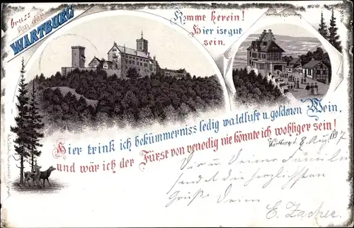 Litho Lutherstadt Eisenach in Thüringen, Wartburg