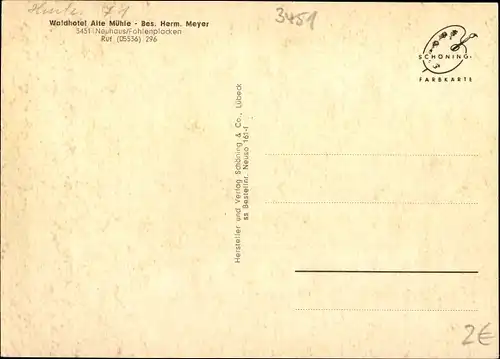 Ak Fohlenplacken Neuhaus im Solling Holzminden Niedersachsen, Waldhotel Alte Mühle, Bes. H. Meyer