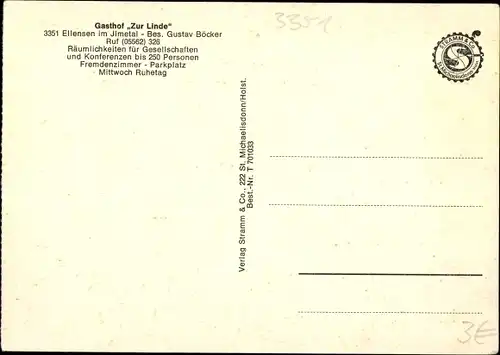 Ak Ellensen Dassel am Solling, Gasthof zur Linde, Teilansicht, Brücke, Inh. G. Böcker