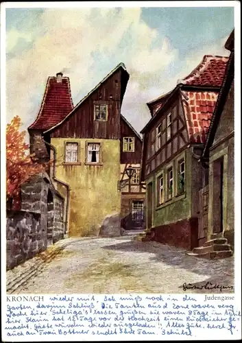 Künstler Ak Lüttgens, Gust., Kronach in Oberfranken, Judengasse