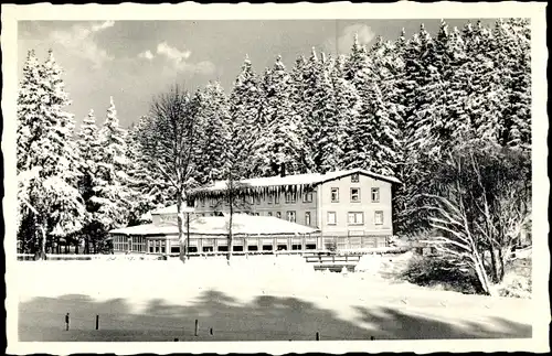 Ak Braunlage im Oberharz, Caritas Kinderkurheim Waldmühle, Winter