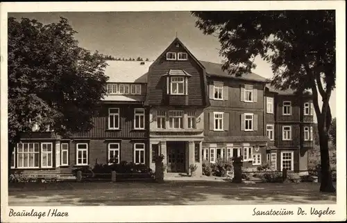 Ak Braunlage im Oberharz, Das Sanatorium Dr. Vogeler von außen gesehen