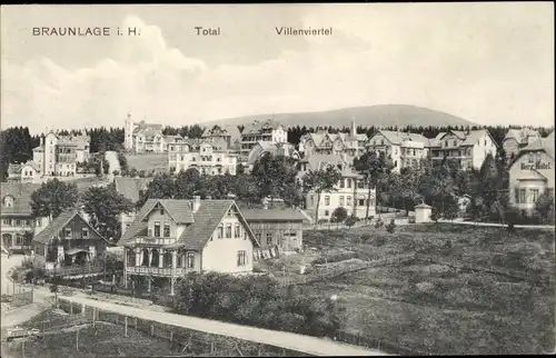 Ak Braunlage im Oberharz, Totale, Villenviertel