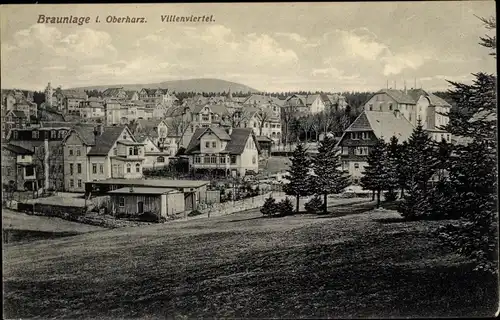 Ak Braunlage im Oberharz, Blick zum Villenviertel, Nadelbäume