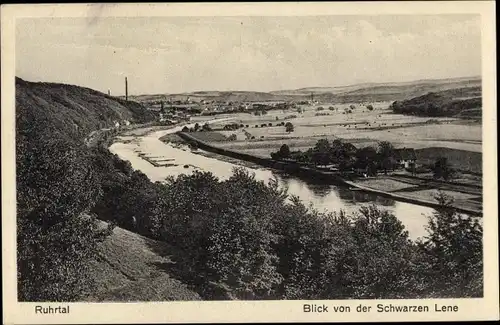 Ak Essen im Ruhrgebiet Nordrhein Westfalen, Blick von der Schwarzen Lene ins Ruhrtal