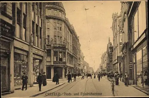 Ak Krefeld am Niederrhein, Hochstraße, Friedrichstraße, Cafe Bristol