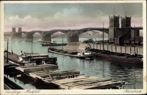 Ak Hochfeld Duisburg im Ruhrgebiet, Rheinbrücke