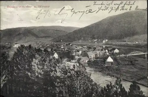 Ak Bodenwerder Weser, Gesamtansicht