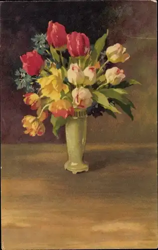 Ak Tulpen in einer Blumenvase