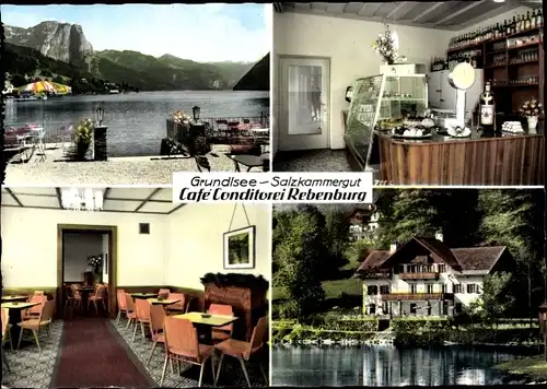 Ak Grundlsee Steiermark, Cafe-Konditorei Haus Rebenburg, Innenansicht