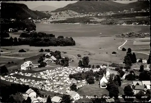 Ak Faak am See Kärnten, Camping Poglitsch, Luftbild