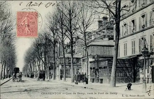 Ak Charenton Hauts de Seine, Quai de Bercy, Pont de Bercy