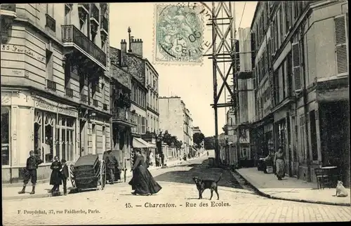 Ak Charenton Hauts de Seine, Rue des Ecoles