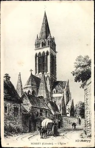 Künstler Ak Norrey Calvados, L'Eglise