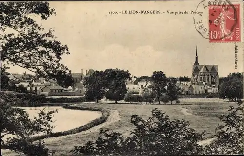 Ak Le Lion d'Angers Maine et Loire, Vue prise du Parc