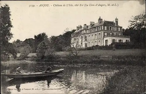 Ak Le Lion d'Angers Maine et Loire, Chateau de l'Isle, Ruderpartie