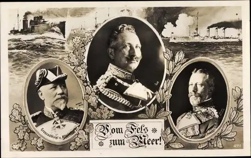 Ak Kaiser Wilhelm II., Großadmiral Prinz Heinrich von Preußen, Großadmiral von Köster