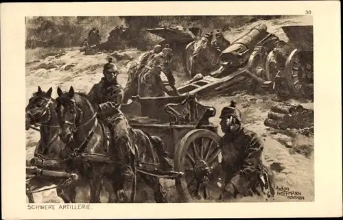 Künstler Ak Hoffmann, Anton, Schwere Artillerie, I WK