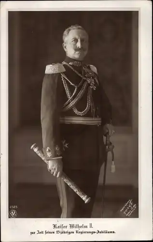 Ak Kaiser Wilhelm II., 25. Regierungsjubiläum, Marschallstab, Uniform