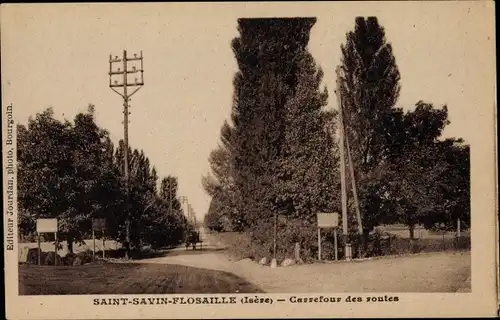 Ak Saint Savin Isère, Carrefour des routes, Straßenansicht