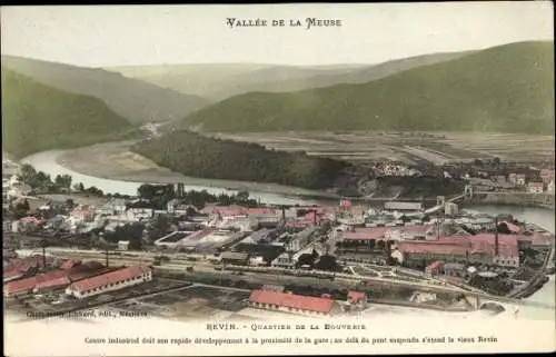 Ak Revin Ardennes, Quartier de la Bouverie, Vallee de la Meuse, Talpanorama, Fabrikgebäude