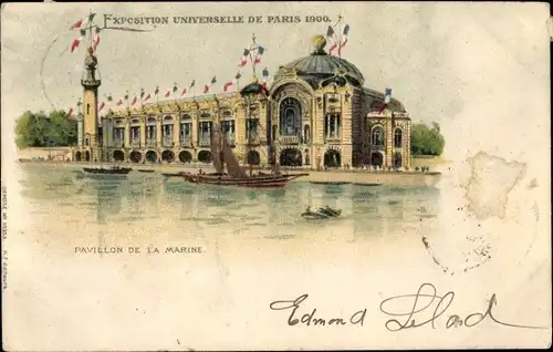 Litho Paris, Exposition Universelle 1900, Pavillon de la Marine
