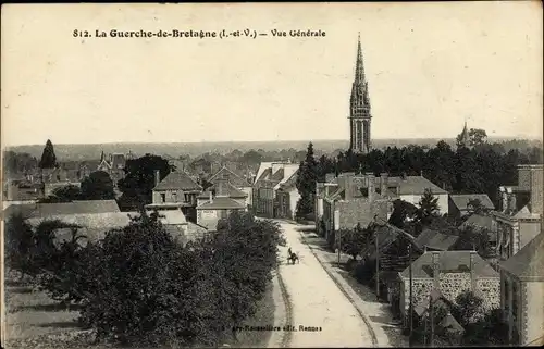 Ak La Guerche de Bretagne Ille et Vilaine, La basilique Notre Dame, Vue générale