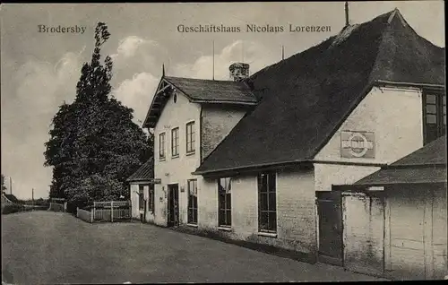 Ak Brodersby in Schleswig Holstein, Geschäftshaus Nicolaus Lorenzen