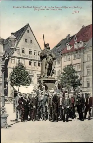 Studentika Ak Jena in Thüringen, Denkmal Kurfürst Johann Friedrich von Sachsen, Studenten