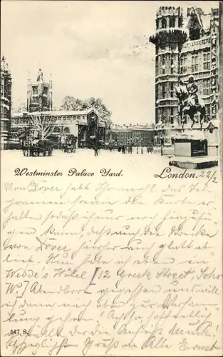 Ak London City England, Westminster Palace Yard