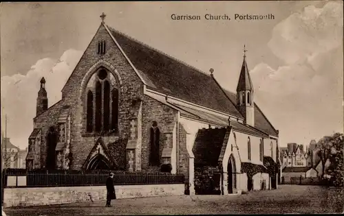 Ak Portsmouth South East England, Garrison Church