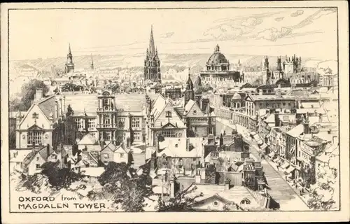 Künstler Ak Oxford South East England, View from Magdalen Tower