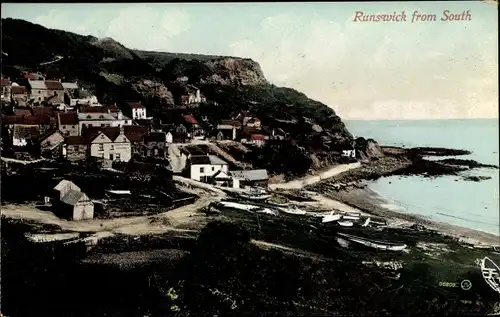 Ak Scarborough North Yorkshire, Runswick from South