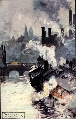Künstler Ak Jotter, Sheffield Yorkshire England, Sheffield from The Victoria Hotel, Tuck 7676