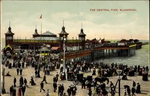 Ak Blackpool North West England, Central Pier
