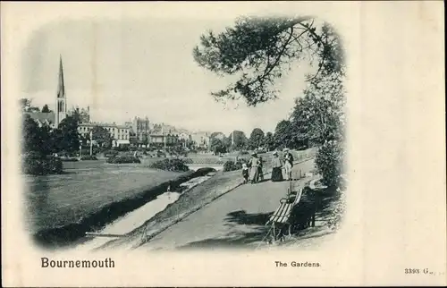 Ak Bournemouth Dorset South West England, The Gardens