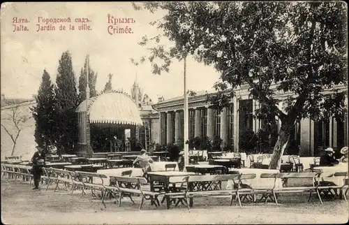 Ak Jalta Krim Ukraine, Jardin de la Ville, Konzertpavillon