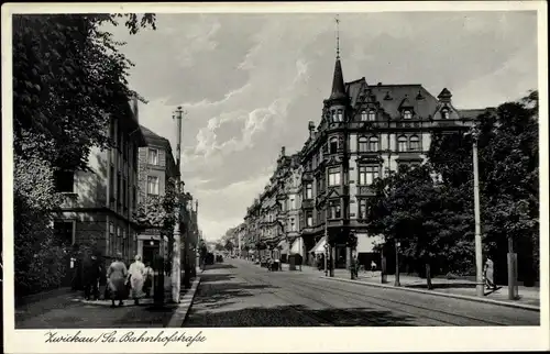 Ak Zwickau in Sachsen, Bahnhofstraße