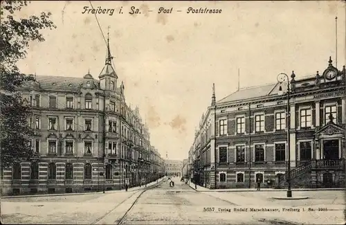 Ak Freiberg in Sachsen, Post, Poststraße