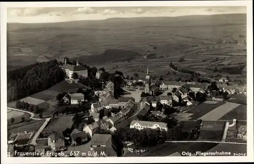 Ak Frauenstein im Erzgebirge, Fliegeraufnahme, Kirche, Schloss, Umgebung