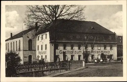 Ak Claußnitz in Mittelsachsen, Gasthof zum Roten Hirsch, Inh. Otto Schmidt