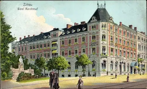 Ak Zittau in Sachsen, Blick auf das Hotel Reichshof