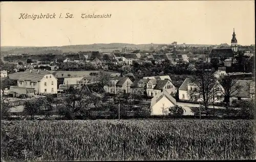 Ak Königsbrück in der Oberlausitz, Totalansicht der Ortschaft