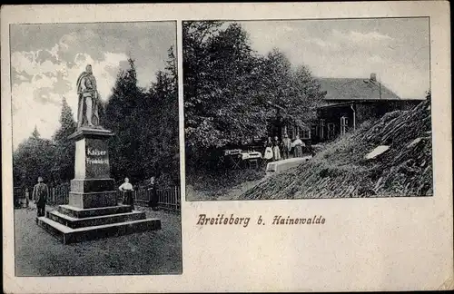 Ak Hainewalde Oberlausitz, Breiteberg, Kaiser Friedrich III Denkmal