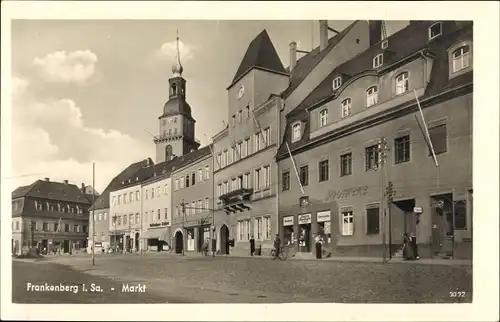 Ak Frankenberg an der Zschopau, Partie am Markt, Löwen Apotheke