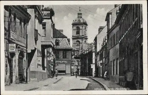 Ak Lößnitz im Erzgebirge, Marktstraße, Geschäfte