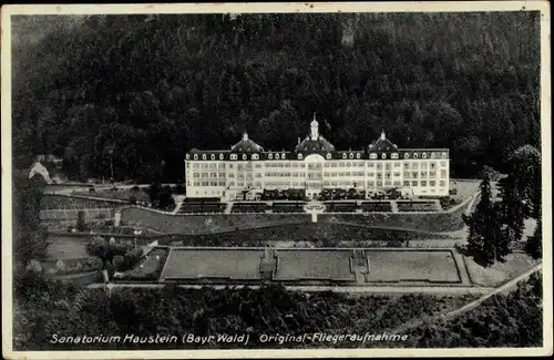Ak Schaufling in Niederbayern, Sanatorium am Hausstein, Haustein, Fliegeraufnahme