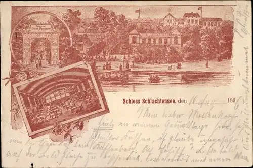 Litho Berlin Zehlendorf, Schlachtensee, Schloss, Gastwirtschaft
